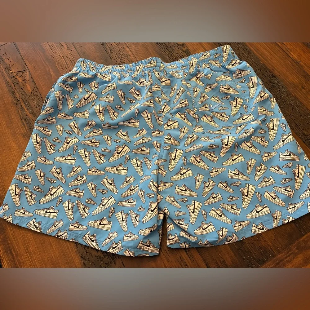 NWT Nike Volley Swim Blue Shorts with Sneaker Print - Picture 2 of 3